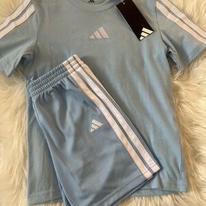 Adidas Kids Light Blue Tee and Shorts Set
